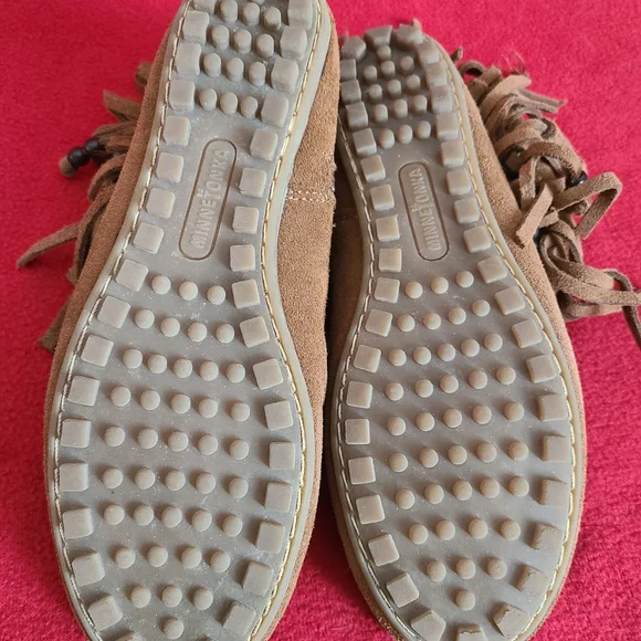 Minnetonka Tan Fringed Moccasins - Picture 3 of 6